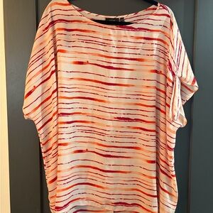 Apt. 9 Women's Blouse - Red and Orange Stripes